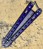 8.5" Stainless Steel Butterfly Trainer Folding Practice Cumb  – Black Color