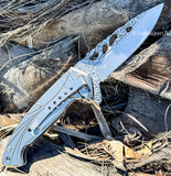 8.25" Deer Design Spring Assisted Folding Pocket Knife Metal Belt Clip