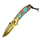 8" Spring Assisted Folding Knife with Designer Handle