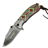 8" Spring Assisted Folding Knife with Designer Handle