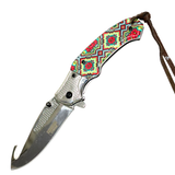 8" Spring Assisted Folding Knife with Designer Handle