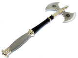 Defender 21" Medieval Double Blade Stainless Steel Axe With Wall Plaque