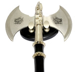 Defender 21" Medieval Double Blade Stainless Steel Axe With Wall Plaque