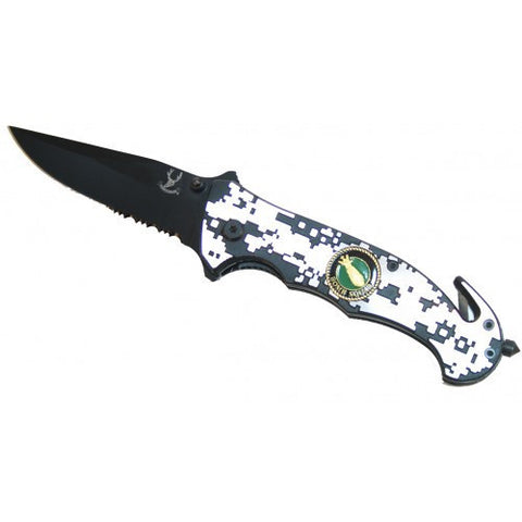 Tactical 4.5" Folding Spring Assisted Knife   With Belt Clip & Belt Cutter