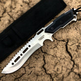Defender-Xtreme 12" Full Tang Silver Combat Ready Hunting Knife With Sheath