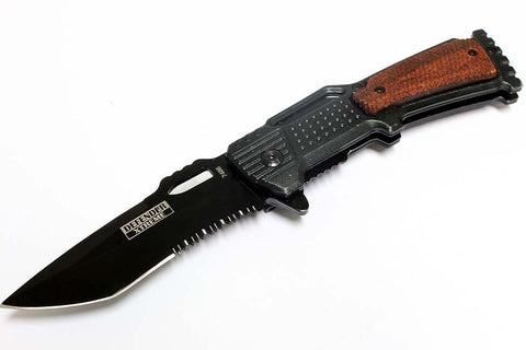 Defender-Xtreme 8" Gun Design Spring Assisted Knife with Stainless Steel Blade