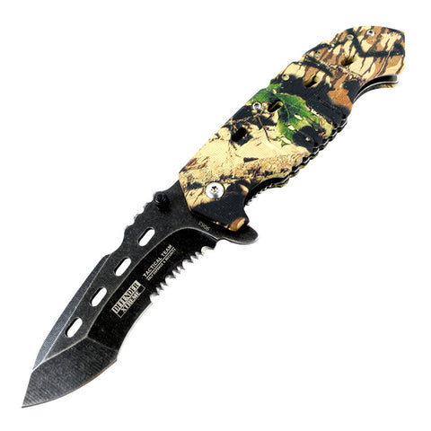Defender Xtreme Spring Assisted Hunting Tactical Survival Knife Desert Camo