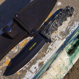 9.5" Hunt-Down Full-Tang Blade Hunting Tactical Knife with Gray Viper Handle