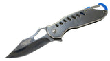6.5" Defender-Xtreme Spring Assisted Refelctive Gray Knife with Keychain Clip