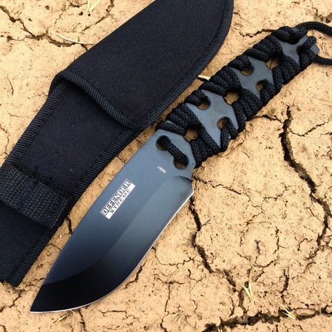 Defender-Xtreme 10" Black Full Tang Survival Knife with Sheath