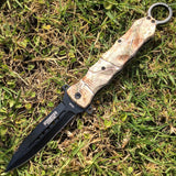 10" Defender-Xtreme Spring Assisted Camouflage Knife Stainless Steel Blade