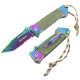 Hunt-Down 7.5"  Folding Pocket Tactical Rescue Knife With Belt Clip Mixed Colors