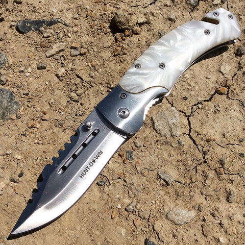 Hunt-Down 8" Folding Tactical Rescue Pocket Knife Steel Sharp Blade Mixed Colors