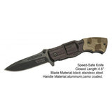 Defender Spring Assisted 8" Folding Knife Sharp Blade Camouflage Carbon Steel
