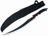 Defender-Xtreme 25" Fantasy Full Tang Ninja Sword Black Blade Nylon Cord Handle with Sheath