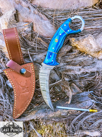  8.5" Damascus Steel Blade Hunting Knife Reliable Sharp & Stylish With Sheath