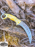  8.5" Damascus Steel Custom Handmade Razor Sharp BladeHunting Knife w/ Leather Sheath 