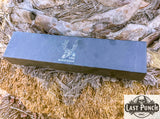  13" Damascus Hunting Knife Eagle Head Bone Handle Brass Bolster w/ Leather Sheath