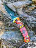 Defender-Xtreme 7.5" Native American Spring Assisted Folding Knife Tactical Sharp