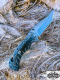 8" Two Tone Blade Spring Assisted Folding Knife Multi Leaves Design Handle With Clip