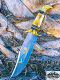  16" Eagle Head Bowie Knife Bone Handle Brass Hand Crafted With Sheath