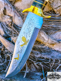  16" Eagle Head Bowie Knife Bone Handle Brass Hand Crafted With Sheath