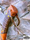  14" Hunting Axe Steel Blade Brown Leather Wrapped Handle w/ Sheath