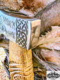 20.5" Handmade Forged Viking Axe Steel Blade Ash Wood Handle w/ Sheath