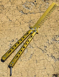 8.5" Stainless Steel Butterfly Trainer Folding Practice Cumb  – Gold Color