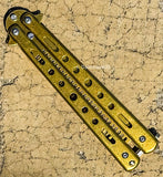 8.5" Stainless Steel Butterfly Trainer Folding Practice Cumb  – Gold Color