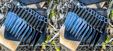 Ninja Throwing Knife Set Outdoor Camping Hunting Combat Naruto Kunai Knives + Sheath