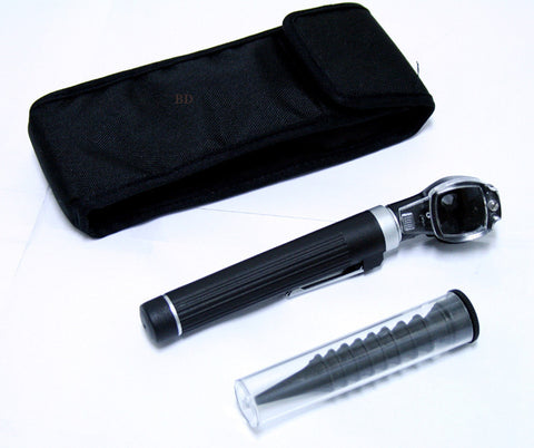 Fiber Optic Otoscope Mini Pocket Black Medical Ent Diagnostic Set