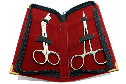 Bandage + Kelly Forceps Surgical Instruments with Velvet Pouch