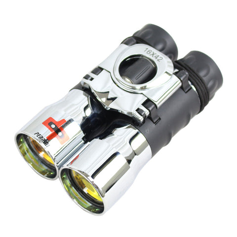 Perrini 16X42 High Powered Compact Ruby Coated Lens Binoculars Chrome Color