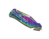 8" Full Rainbow Color Spring Assisted Folding Knife 3CR13 Steel With Belt Clip