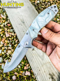 8.5" Fish Hook Blade Spring Assisted Knife Pocket Folding Knife with Belt Clip