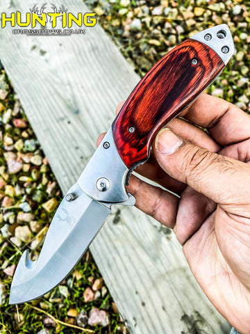 fish carrying hook pocket knife 8.5" Fish Hook Blade Spring Assisted Knife Pocket Folding Knife with B – Hunting Crossbows