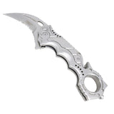 8.5" Silver Color Spring Assisted Folding Knife Glass Breaker 3CR13 Steel