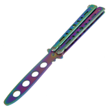 8.75" Rainbow Butterfly Knife Folding Practice Trainer Training Tools Stainless Steel