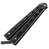 8.75" Black Butterfly Knife Folding Practice Trainer Training Tools Stainless Steel