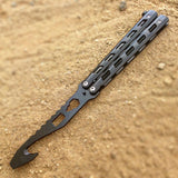 8.75" Black Butterfly Knife Folding Practice Trainer Training Tools Stainless Steel