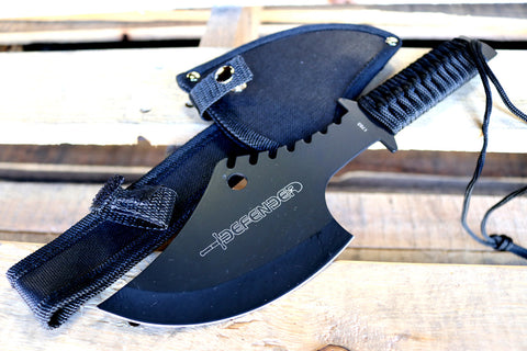 Defender 11.5" Ninja Axe with Sheath All Black Throwing Hunting Axe