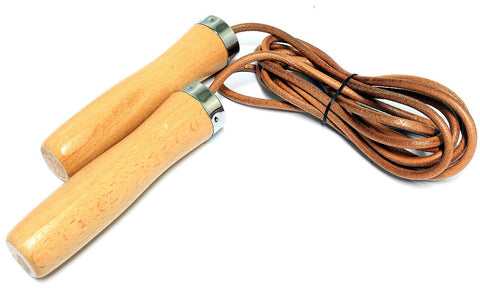 Wood Handle Leather Jump Rope