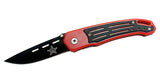 8" Red Fire Department Folding Knife with Clip