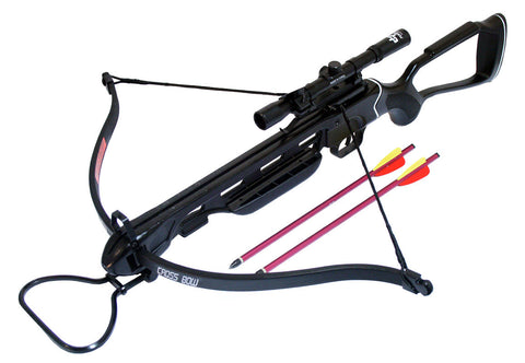 150 Lbs Metal Hunting Crossbow + Scope + Pack of Arrows