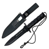 14" Carbon Steel Survival Knife with Sheath Heavy Duty