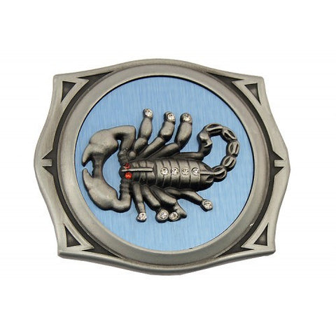 Scorpion image belt buckle includes lighter storage/holder