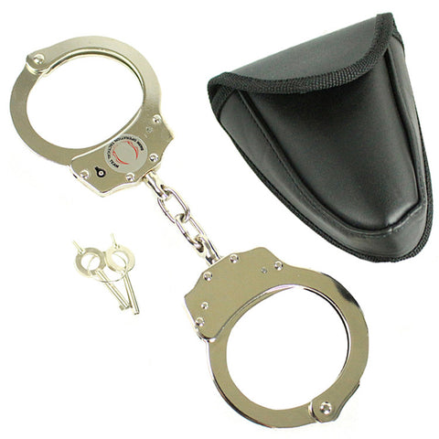 The Bone Edge Tacticle Team Police Style Handcuffs Pouch Stainless Double Lock