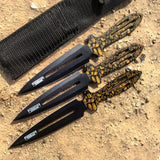 Set of 3 Throwing Knives 9" with Camo Handle & Sheath