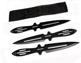 Set of 3 Black Throwing Knives 9" with & Sheath
